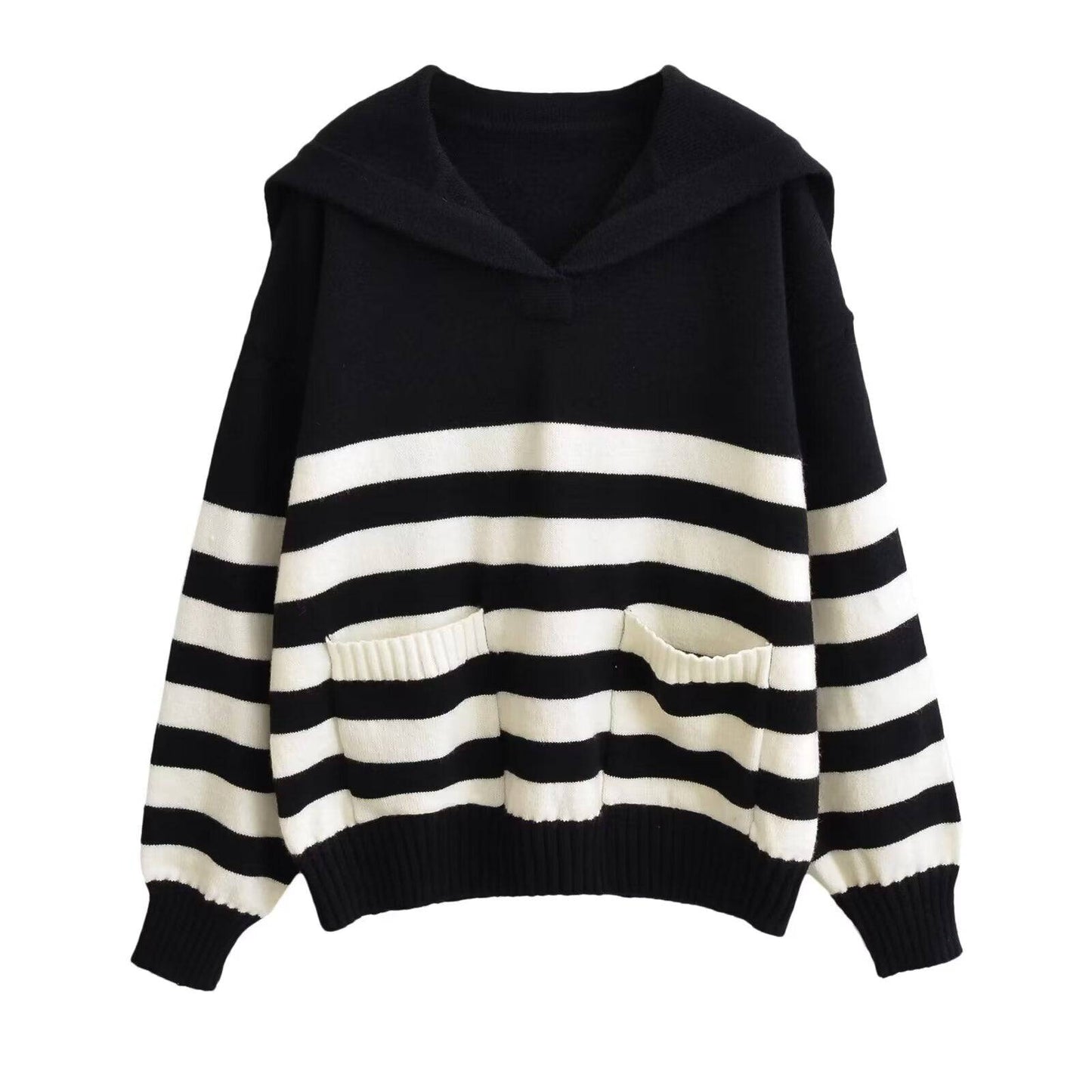 French Chic Striped Long Sleeve Sweater S Stripe