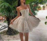 Slim Fit Tube Top Floral Dress