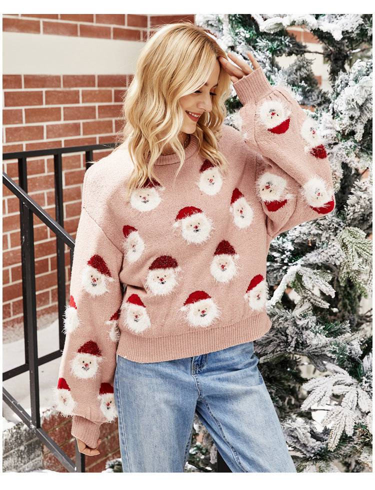 Festive Christmas Sweater for Cozy Winter Days S Pink