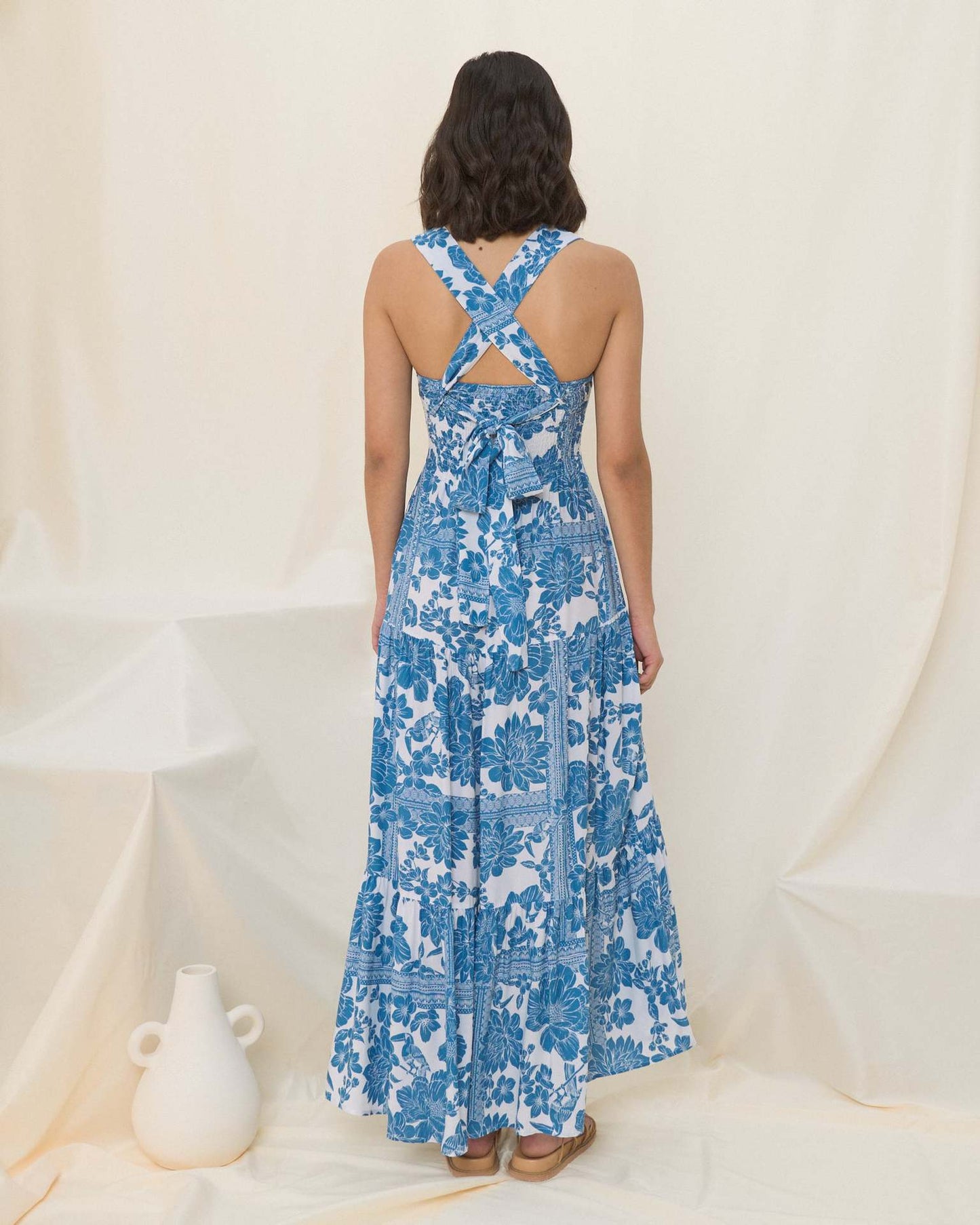 Blue Bohemian Vacation Beach Dress