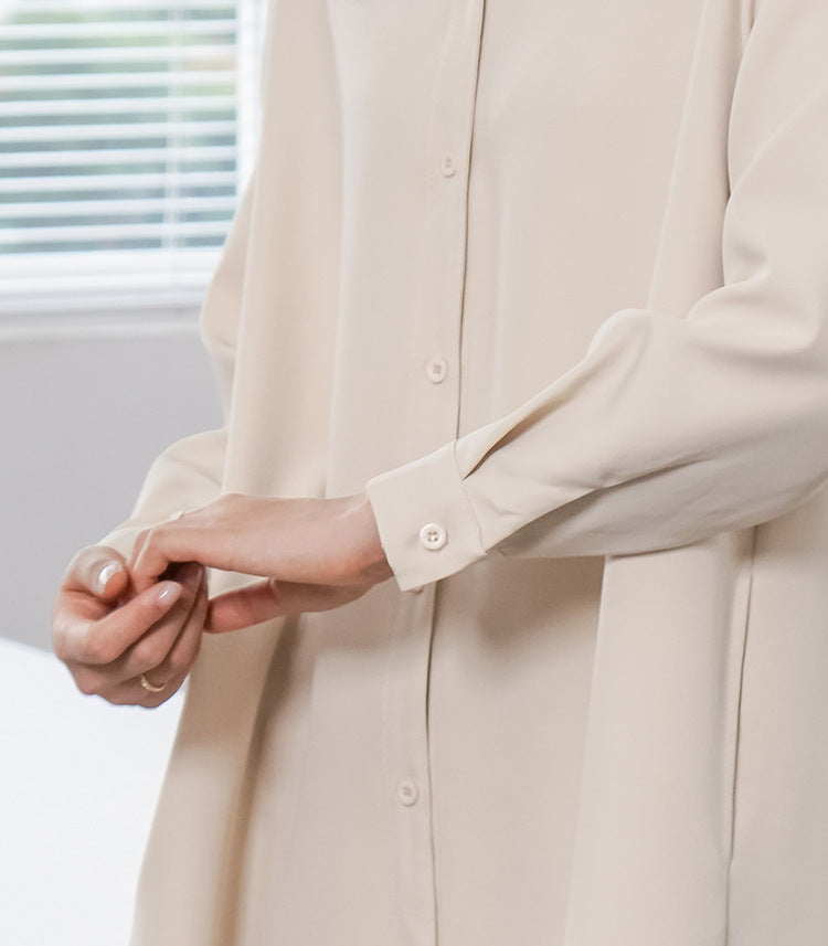 Spring Autumn Women Long Sleeve Loose Dress High Grade Windbreaker Dress Women Belt Adjustable - Wild Amber Fashion