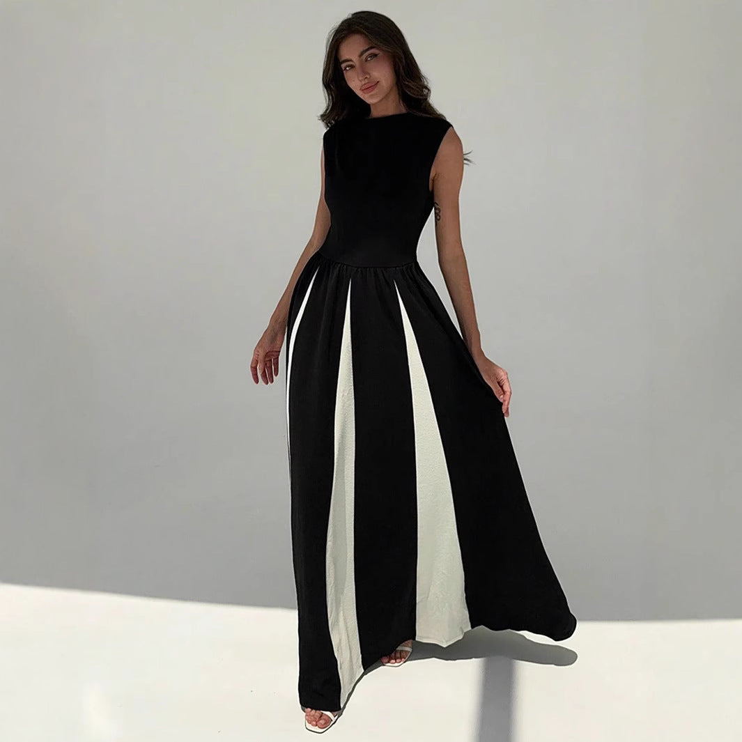 Round Neck Sleeveless Evening Dress