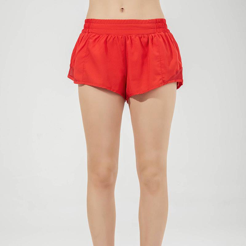 Quick-Dry Sports Shorts with Reflective Stripe for Breathable Comfort XS/4 Red