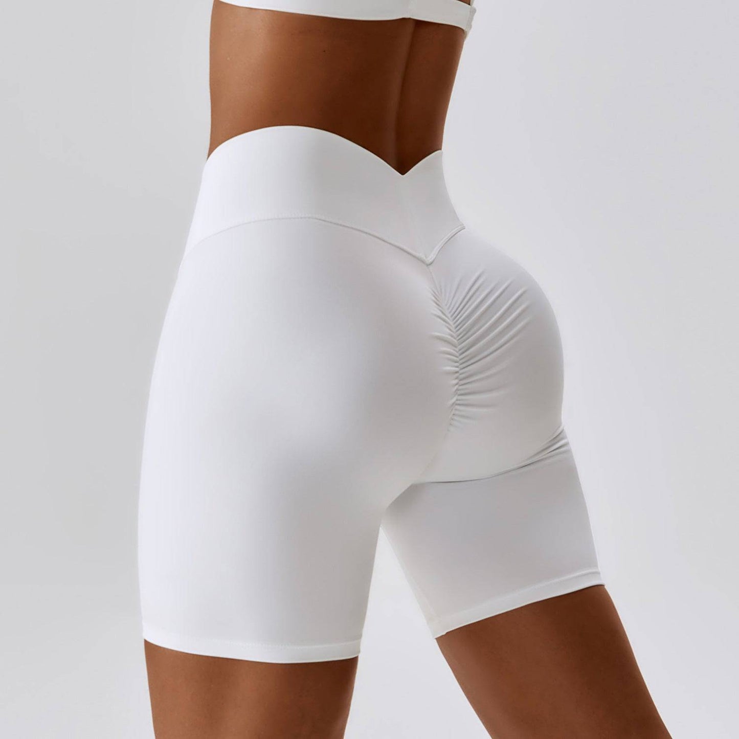 High Waist Hip-Lifting Yoga Shorts for Women S Swan White