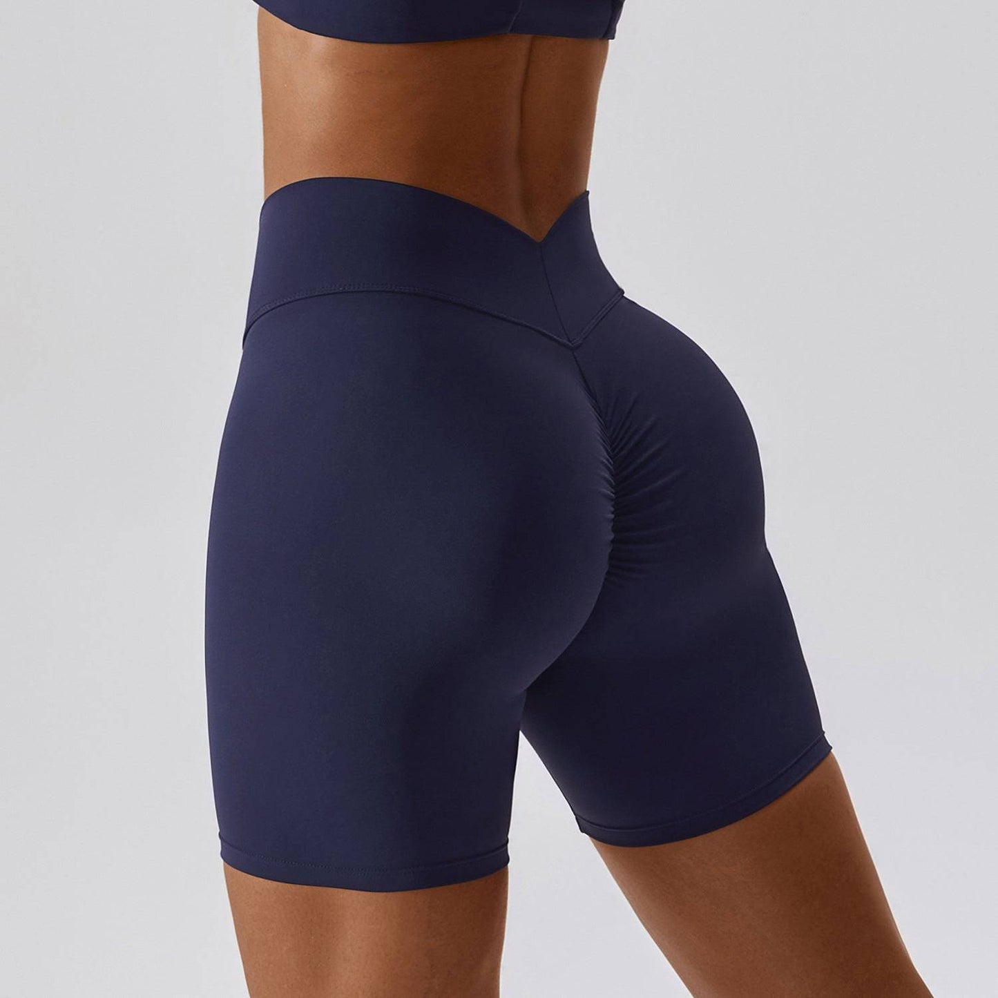 High Waist Hip-Lifting Yoga Shorts for Women S Navy Blue