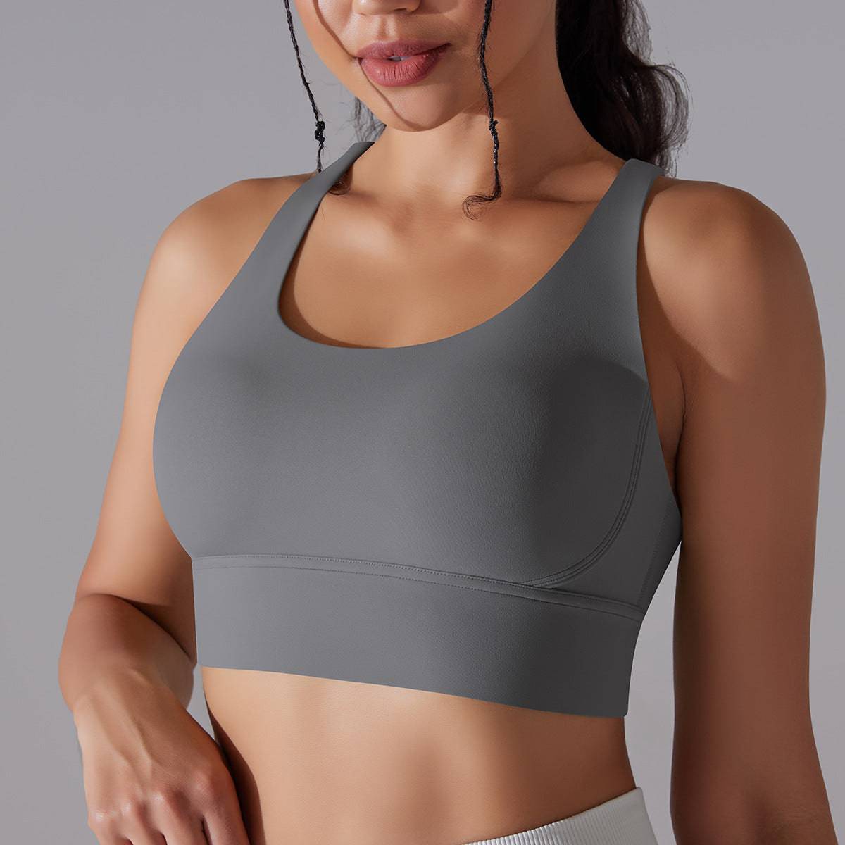 Elevate Nude Feel Sports Underwear - Beauty Back Yoga Bra S Gray