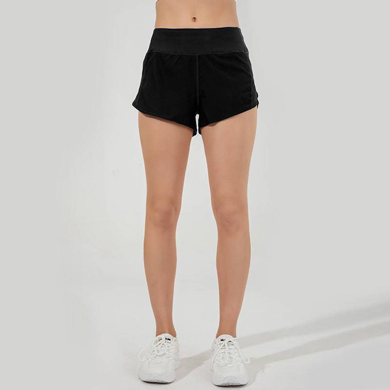 Quick Dry Nylon Split Short Yoga Shorts for Women XS/4 Black