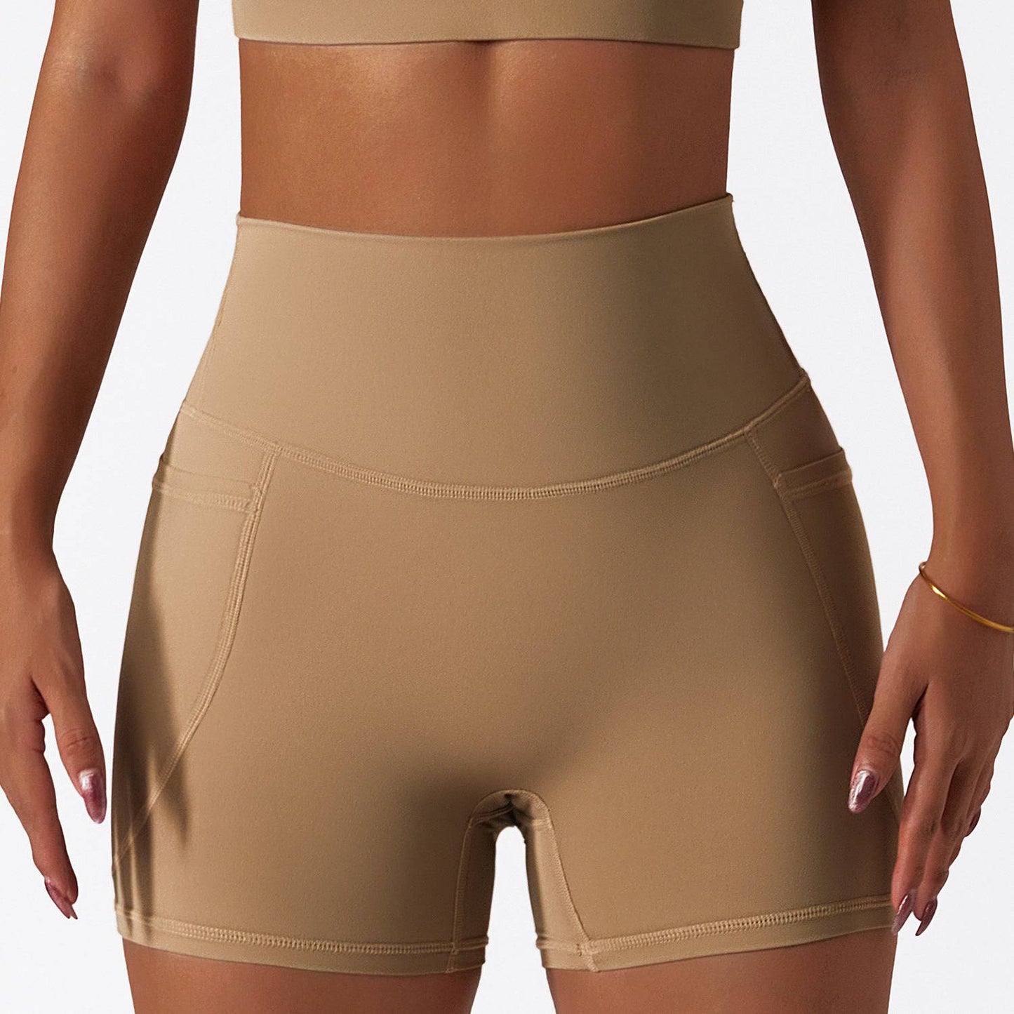 High-Performance Breathable Slim-Fit Athletic Shorts 8/S Brown