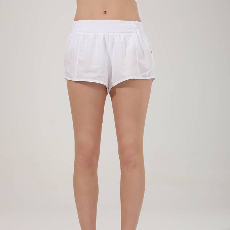 Quick-Dry Sports Shorts with Reflective Stripe for Breathable Comfort XS/4 White