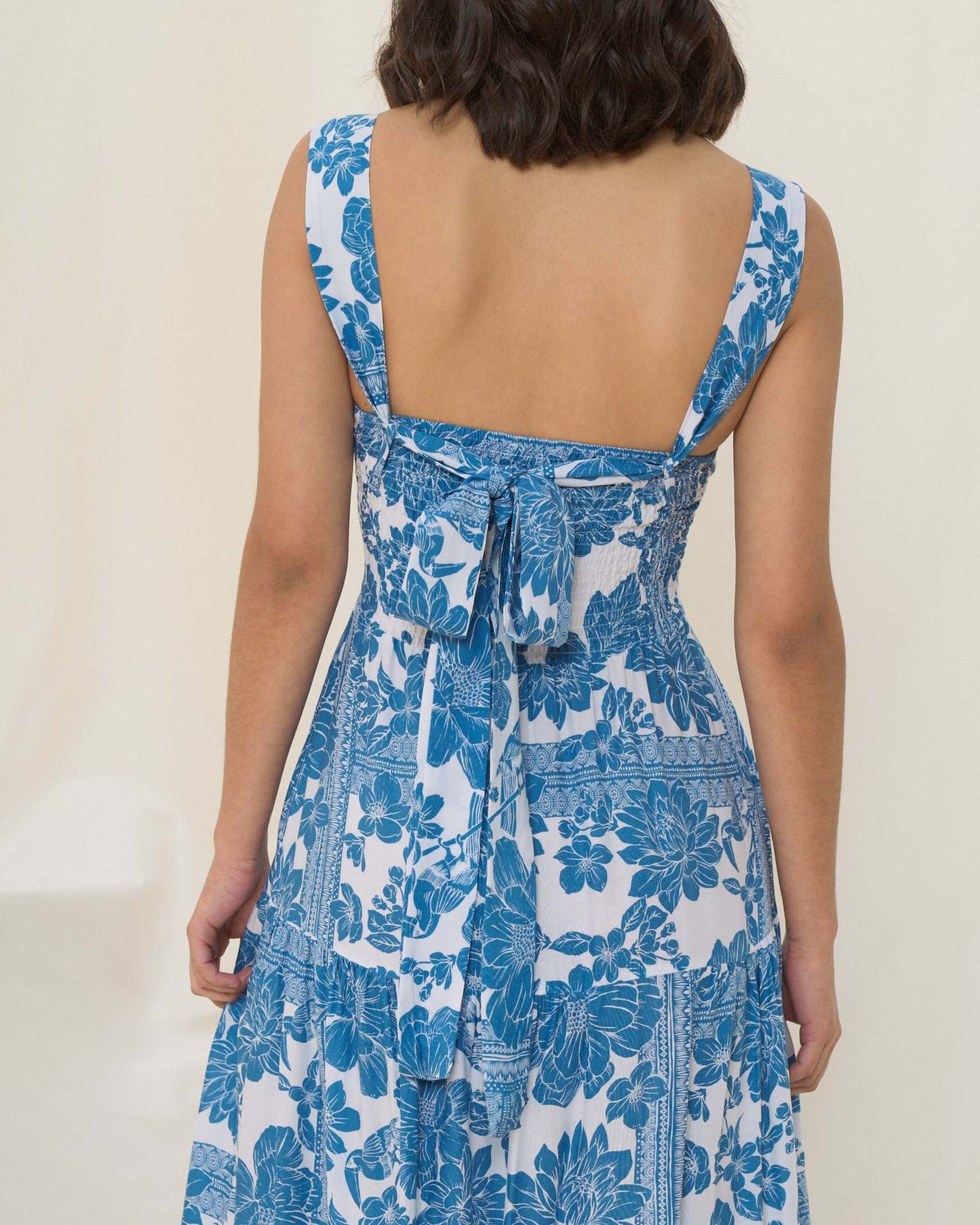 Blue Bohemian Vacation Beach Dress