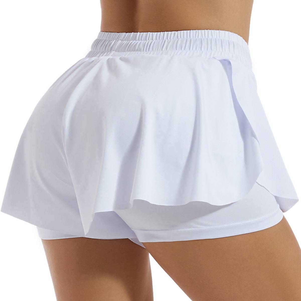 Women's High-Rise Quick-Dry Yoga Shorts for Active Fitness Workouts S White