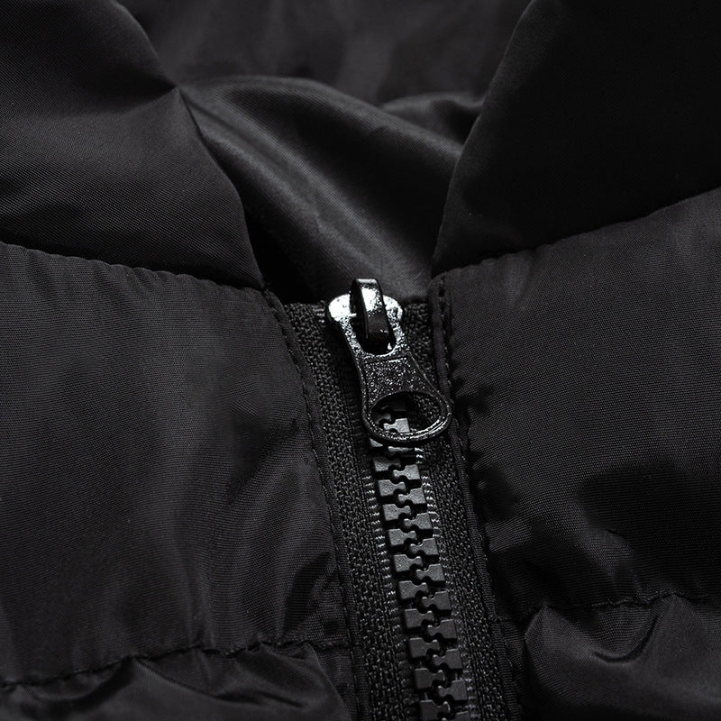 Autumn Winter Zipper Stitching Long Sleeved Slim Fit Short Cotton Jacket Women Clothing Outerwear - Wild Amber Fashion