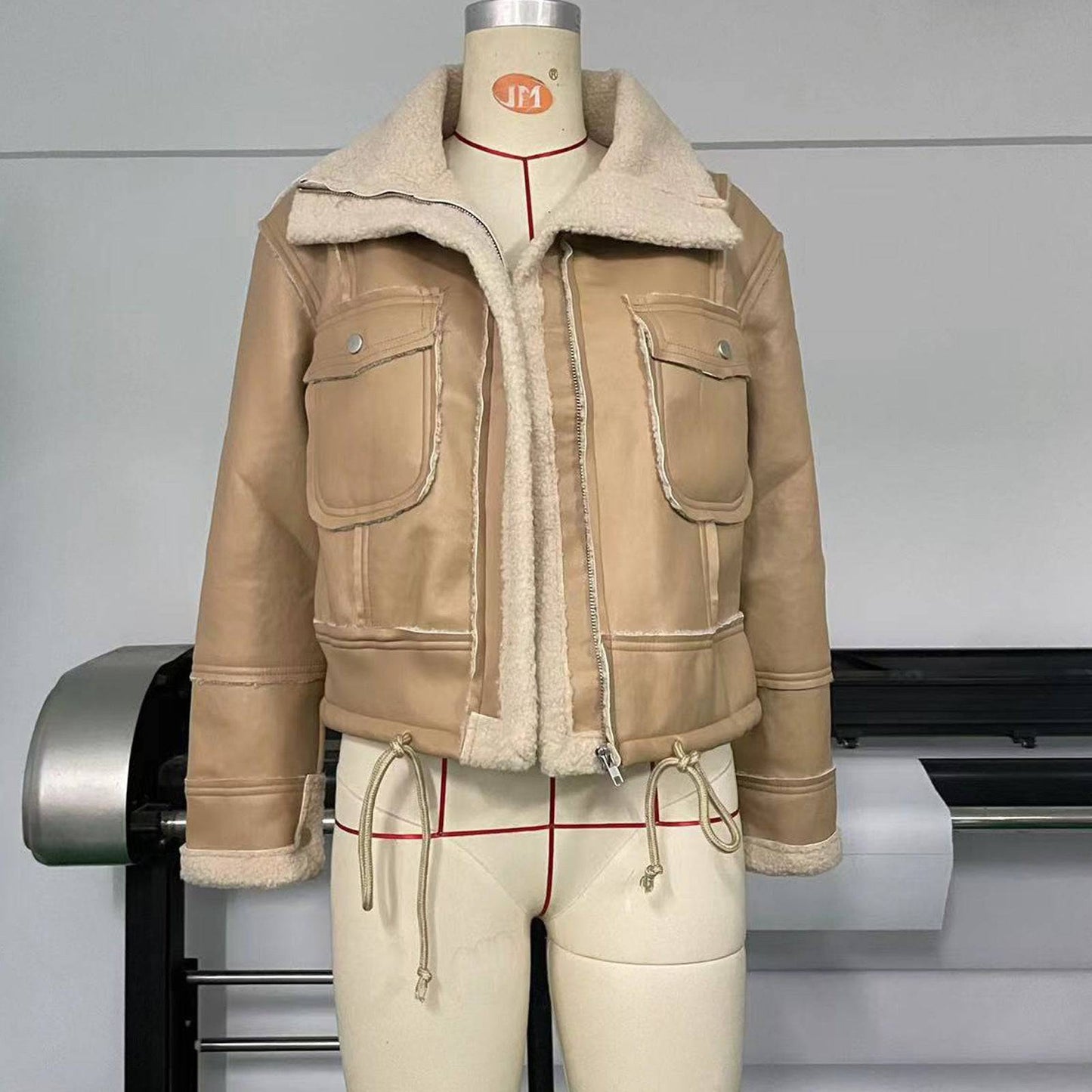Shearling & Faux Shearling Jacket for Women S Khaki