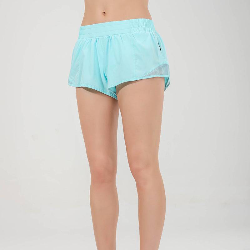 Quick-Dry Sports Shorts with Reflective Stripe for Breathable Comfort XS/4 Ice Blue