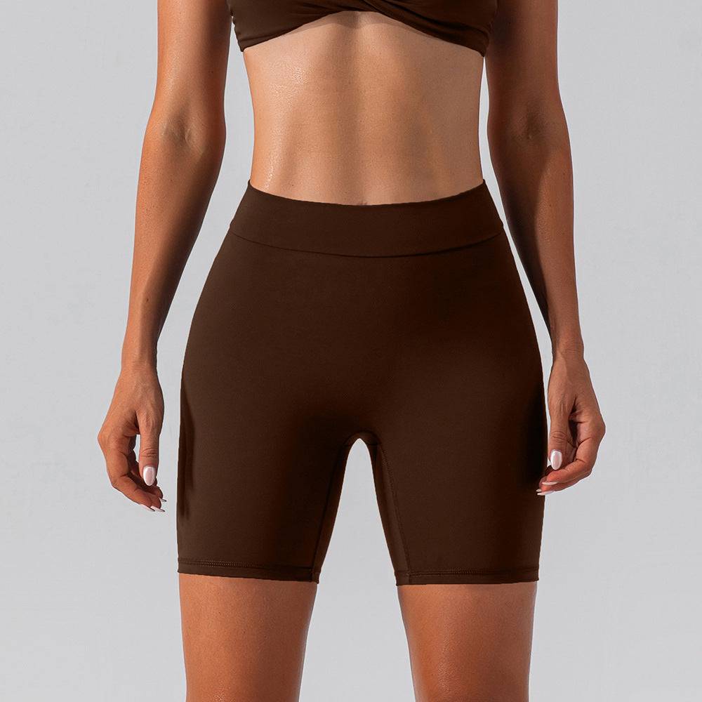 Sleek Hip-Lifting Yoga Pants with Moisture-Wicking Fabric S/4 Dark Brown