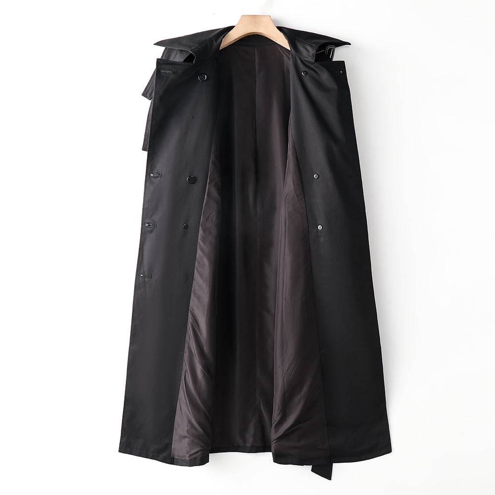 Elegant Korean Autumn Winter Trench Coat with Waist Slimming Effect