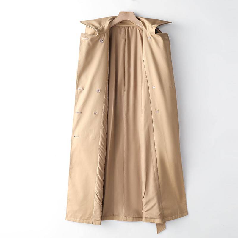 Elegant Korean Autumn Winter Trench Coat with Waist Slimming Effect