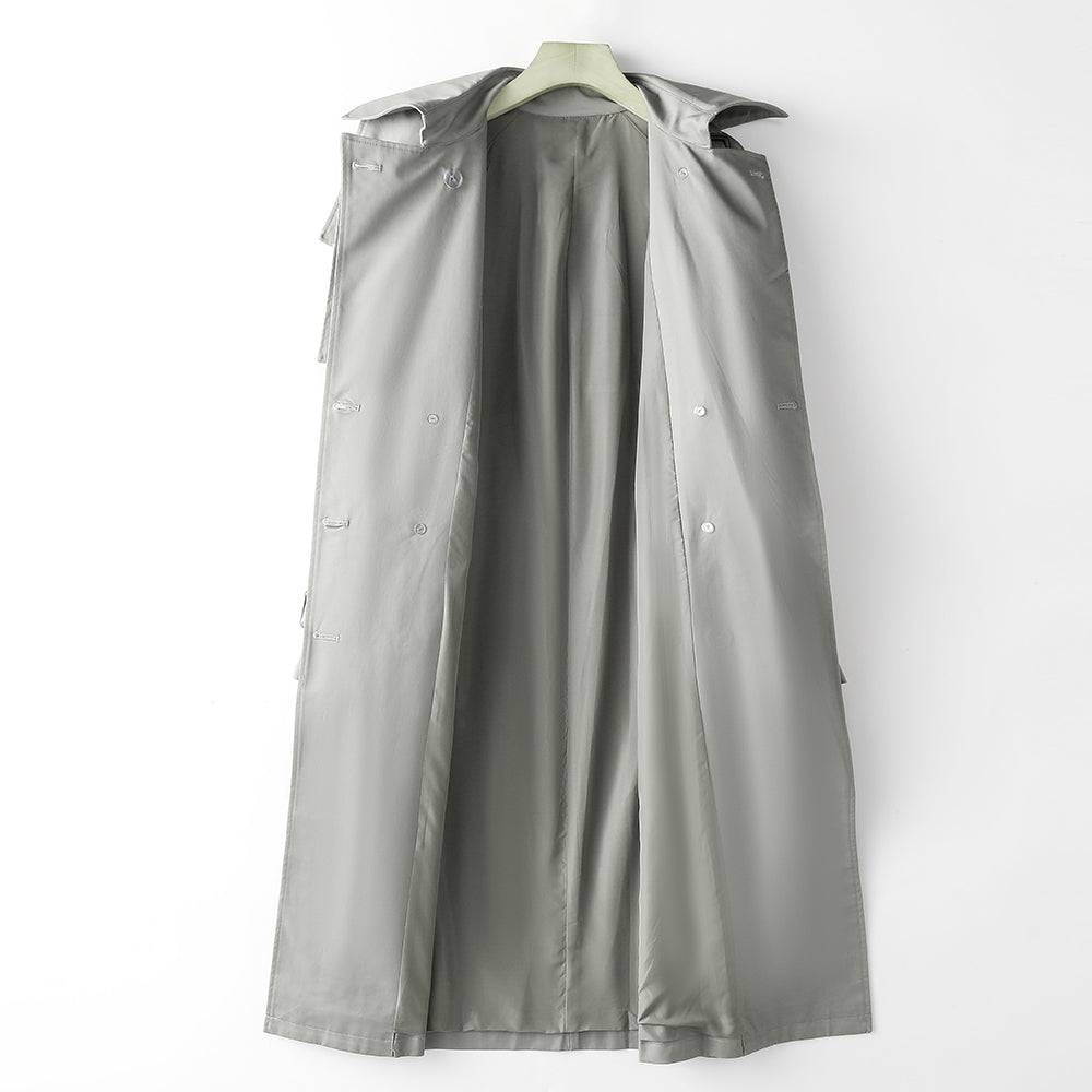 Elegant Korean Autumn Winter Trench Coat with Waist Slimming Effect