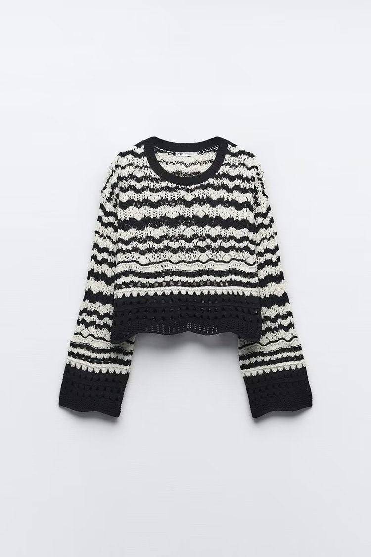 French Chenille Color Block Sweater for Women