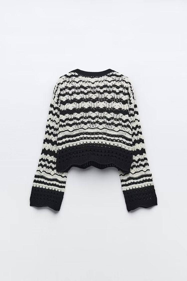 French Chenille Color Block Sweater for Women