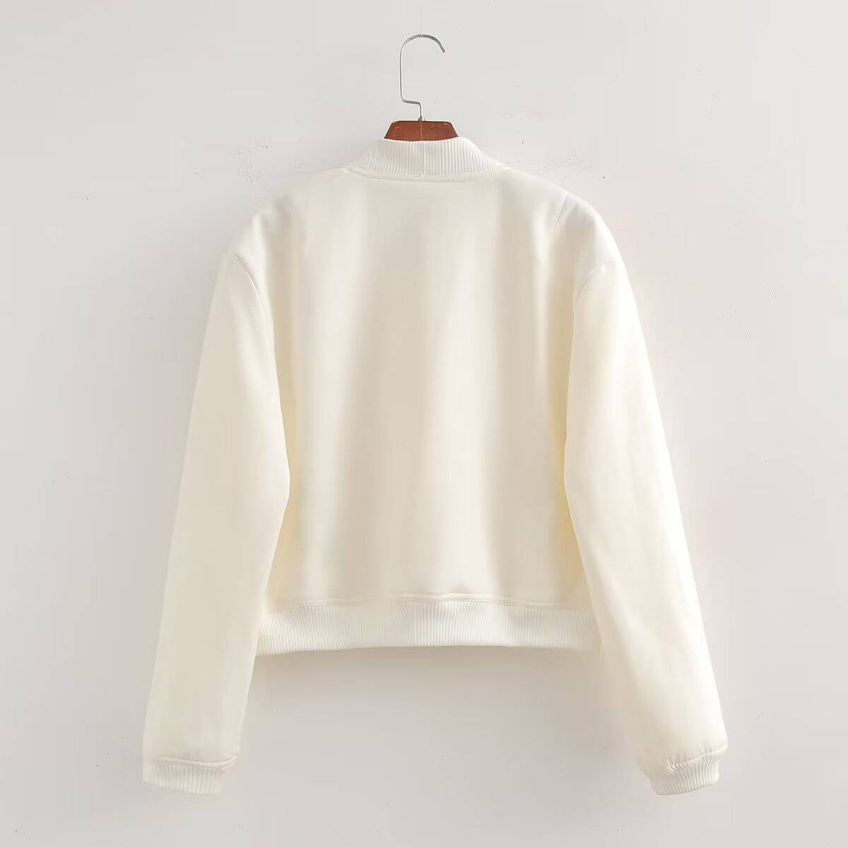 Spring Women's Casual Loose Fit Bomber Jacket with Large Pockets