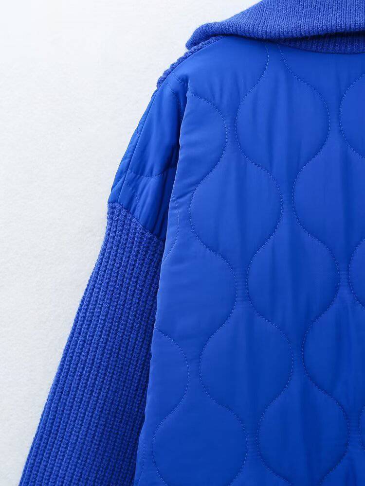 Trendy Cotton Padded Jacket with Turtleneck Collar for Women