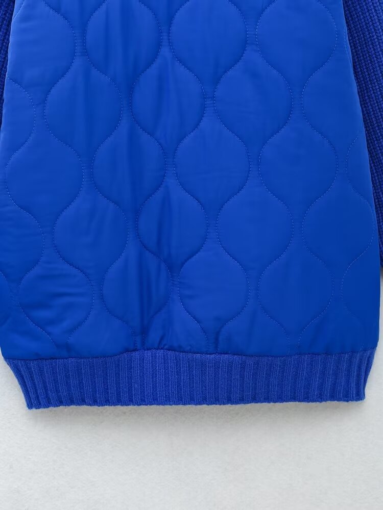 Trendy Cotton Padded Jacket with Turtleneck Collar for Women