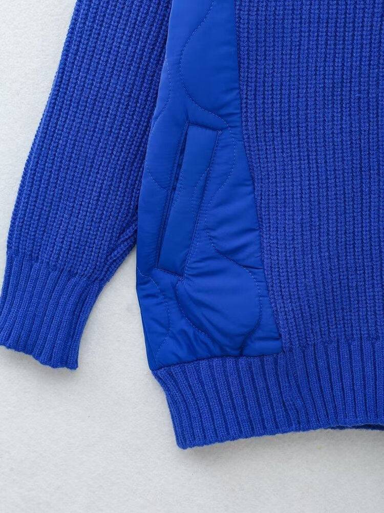 Trendy Cotton Padded Jacket with Turtleneck Collar for Women
