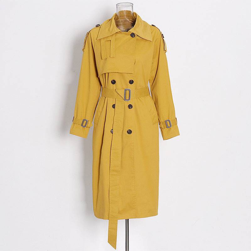 Elegant Mid-Length Windbreaker Coat for Women