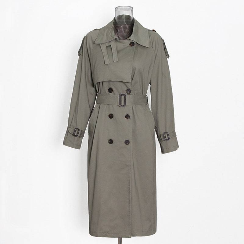 Elegant Mid-Length Windbreaker Coat for Women