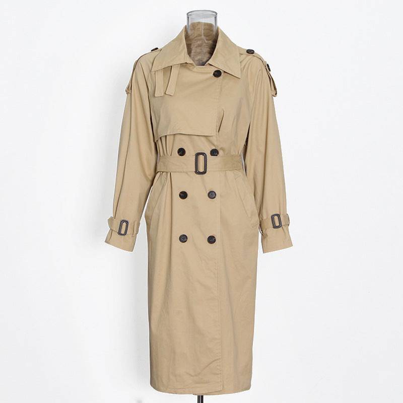 Elegant Mid-Length Windbreaker Coat for Women