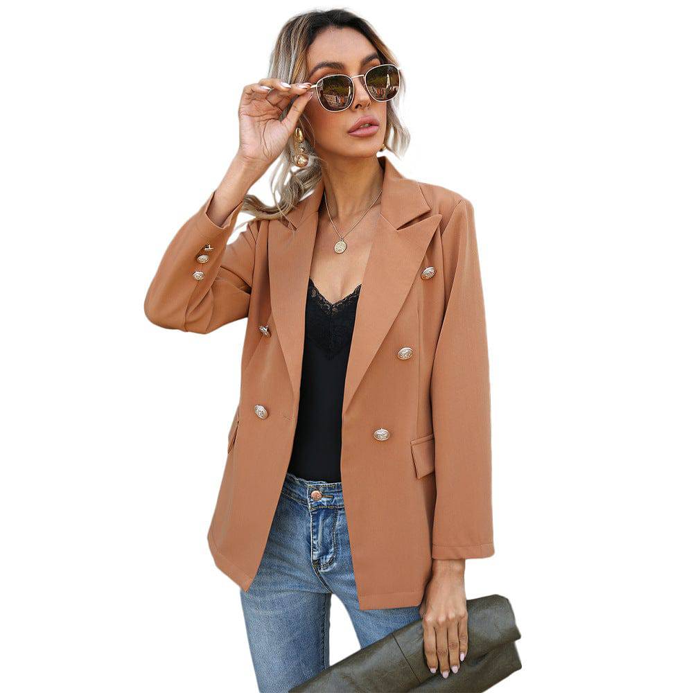 Spring/Autumn Women's Collared Button-Up Polyester Blazer