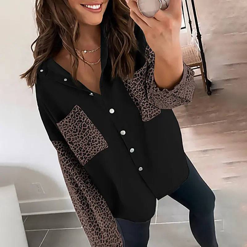 Leopard Print Long Sleeve Shacket Cardigan for Women