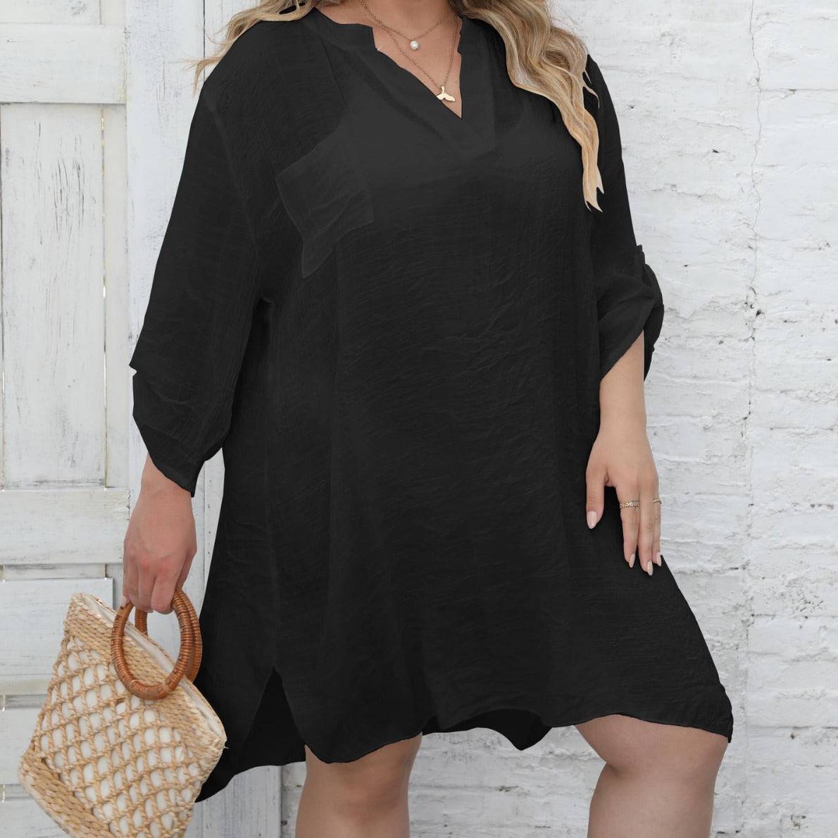 Seaside Allure Plus Size Beach Cover-Up Dress
