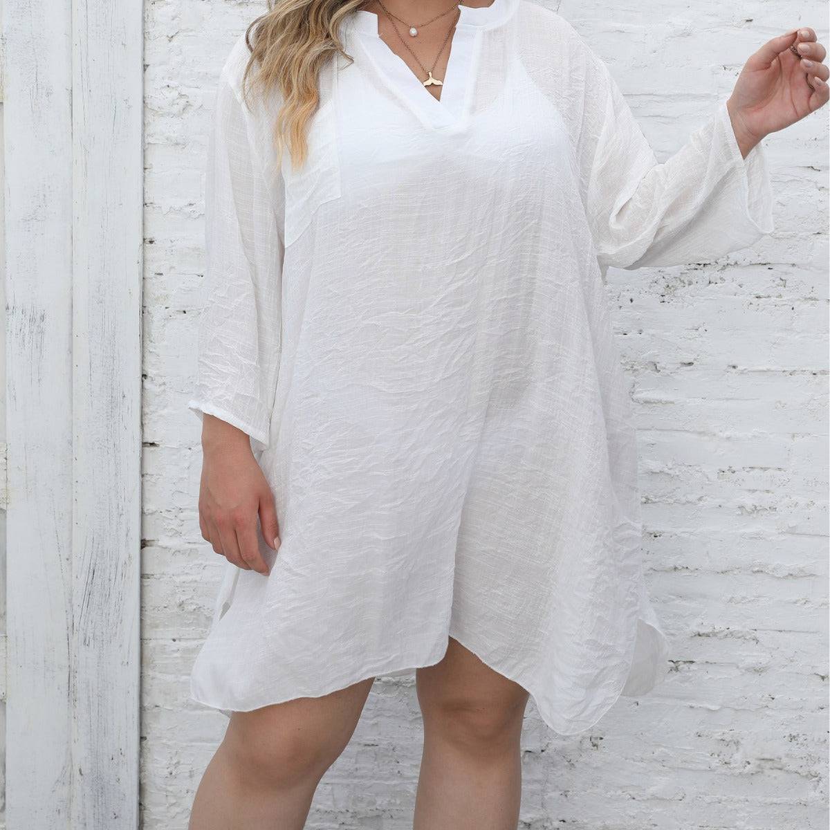 Seaside Allure Plus Size Beach Cover-Up Dress