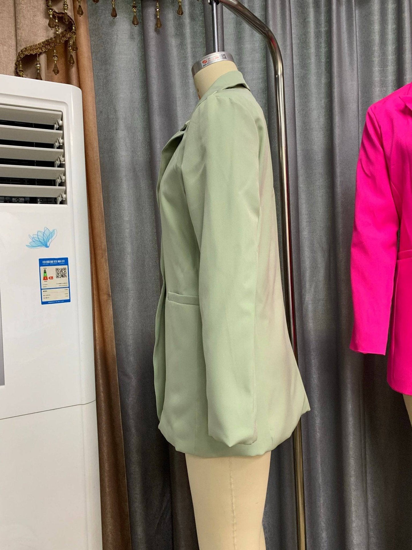 Autumn Winter Women's Solid Color Collared Long Sleeve Small Blazer