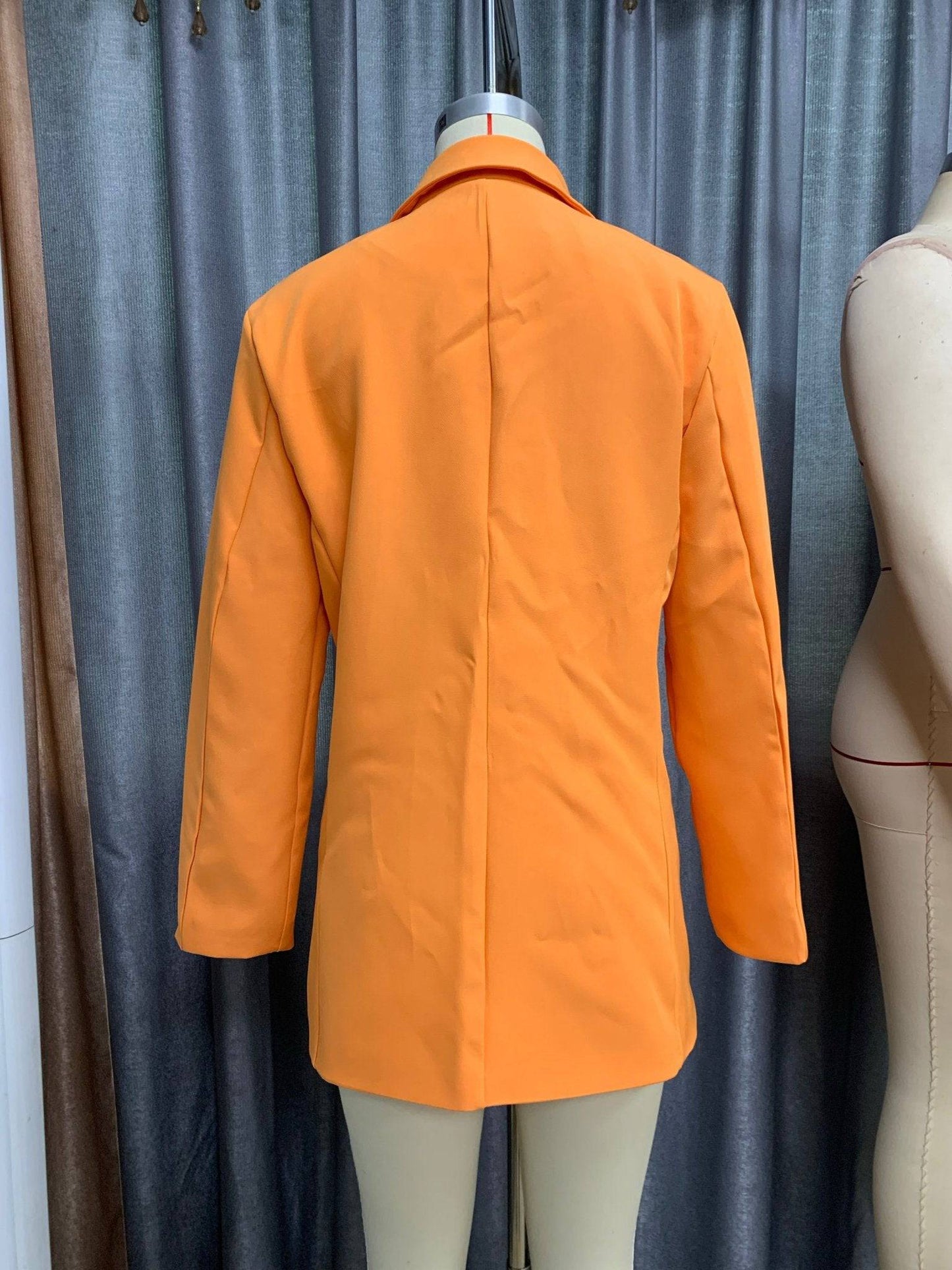 Autumn Winter Women's Solid Color Collared Long Sleeve Small Blazer