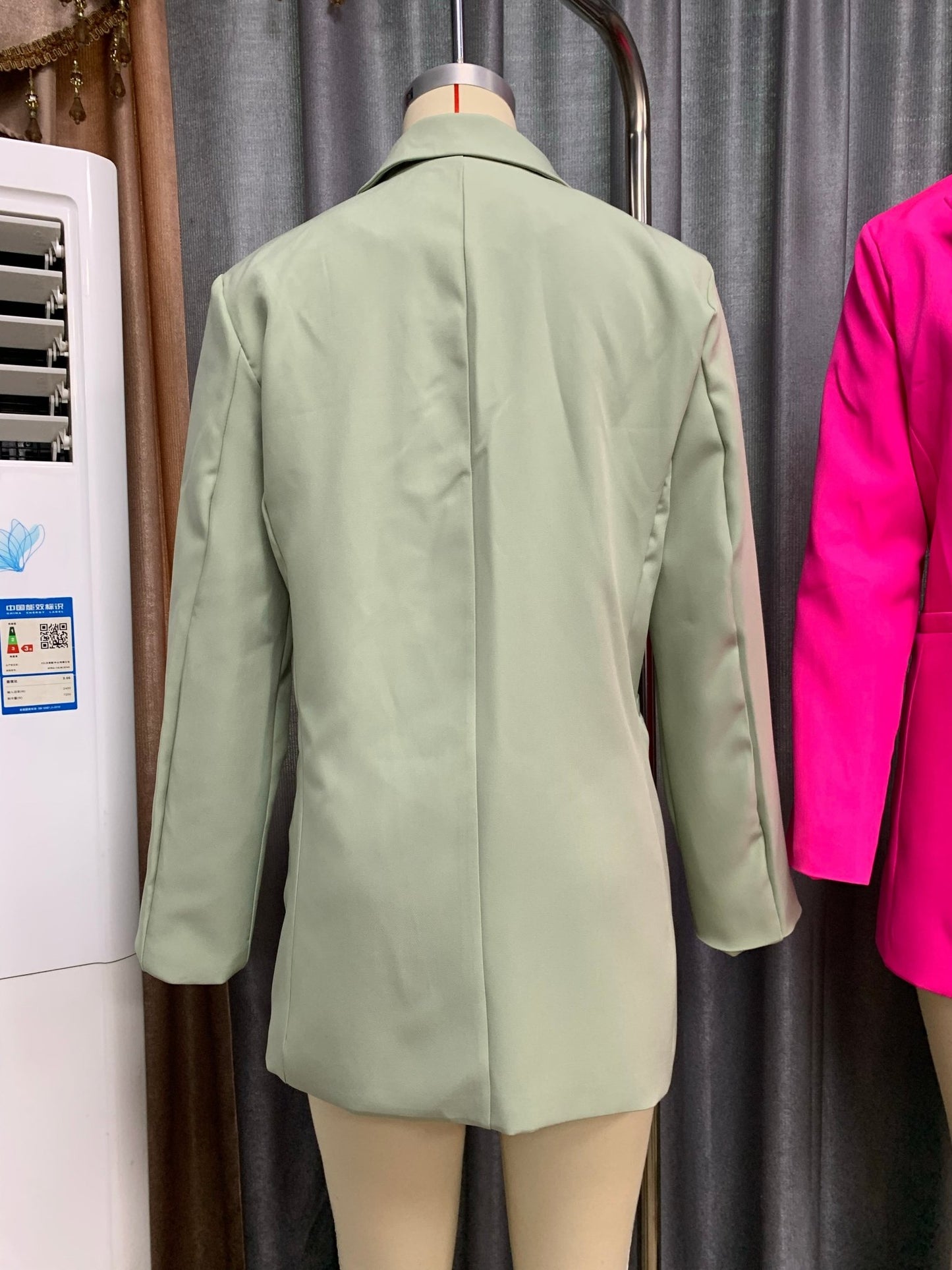 Autumn Winter Women's Solid Color Collared Long Sleeve Small Blazer