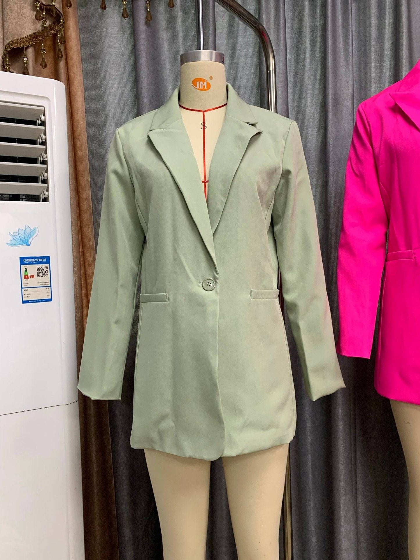 Autumn Winter Women's Solid Color Collared Long Sleeve Small Blazer