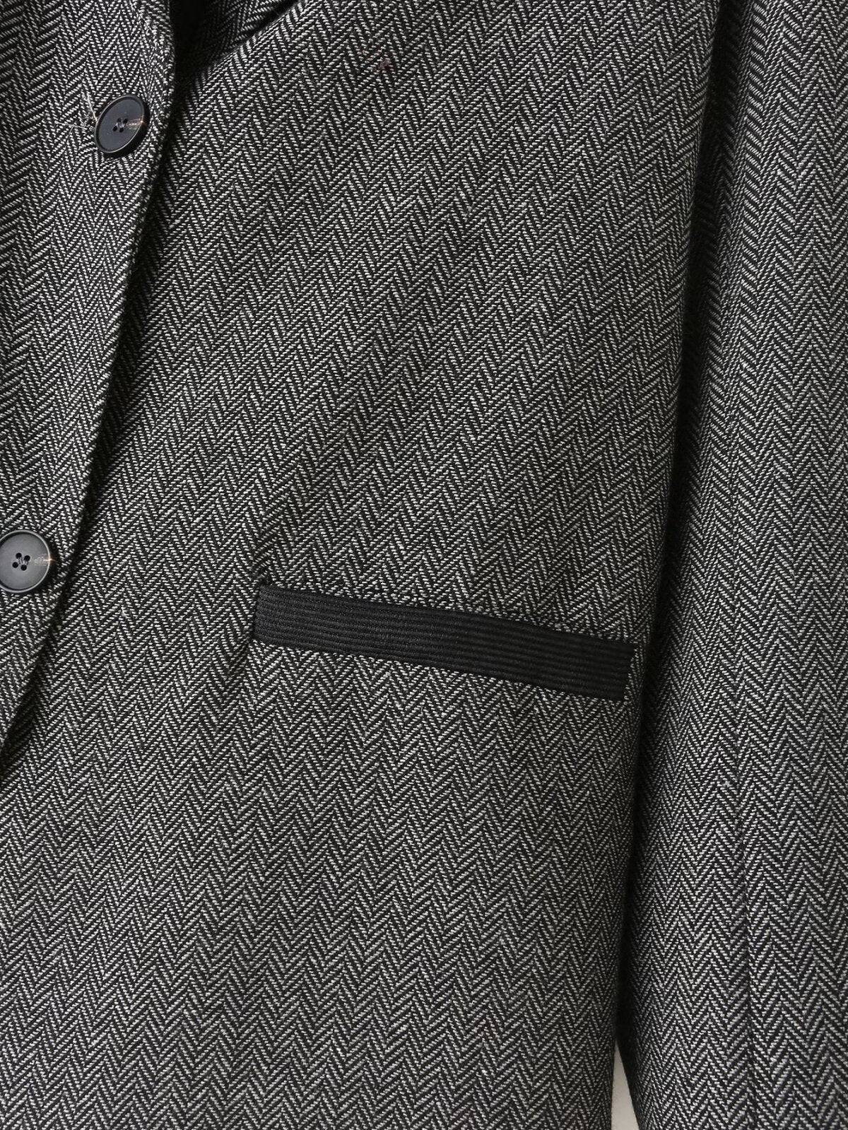 Autumn Women's Herringbone Loose Blazer in Solid Color