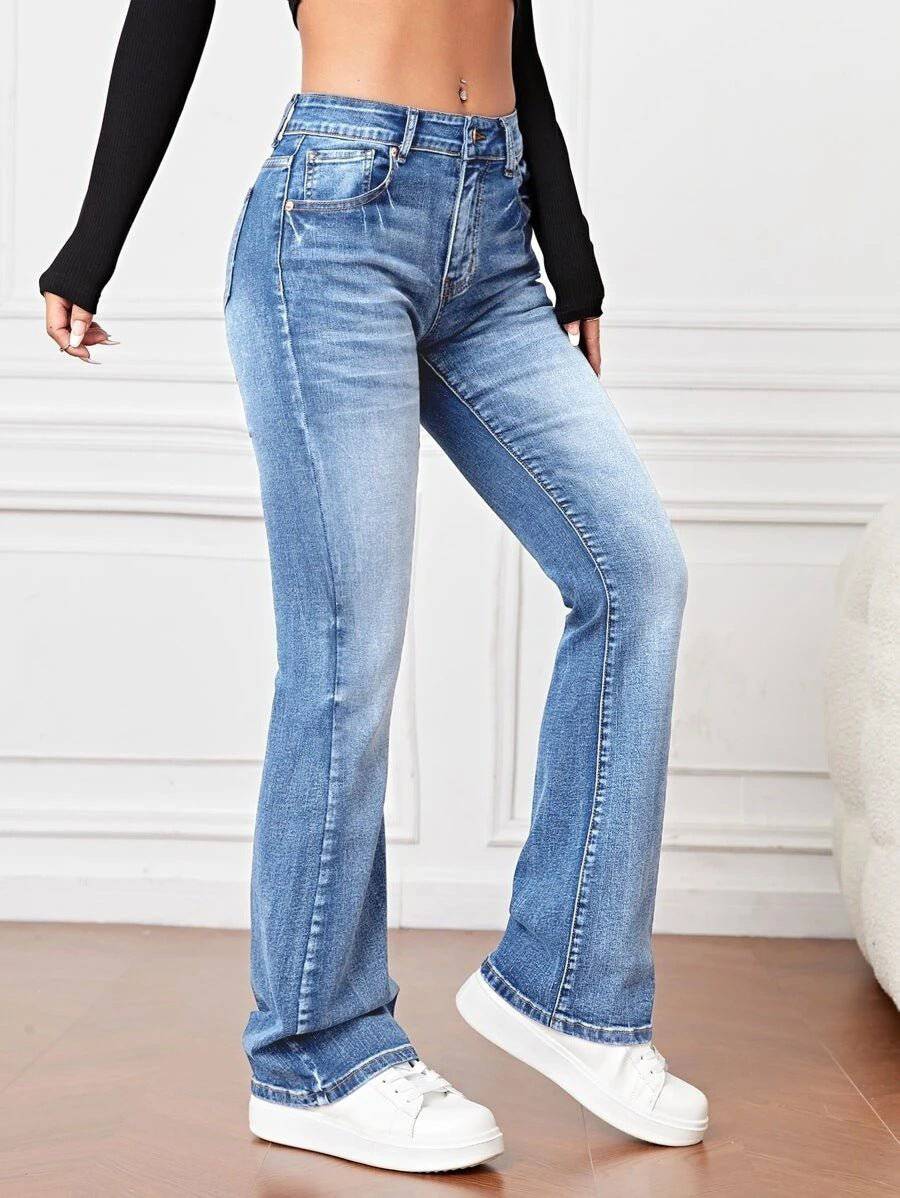 Bootcut Denim Trousers with Slim Fit for Women