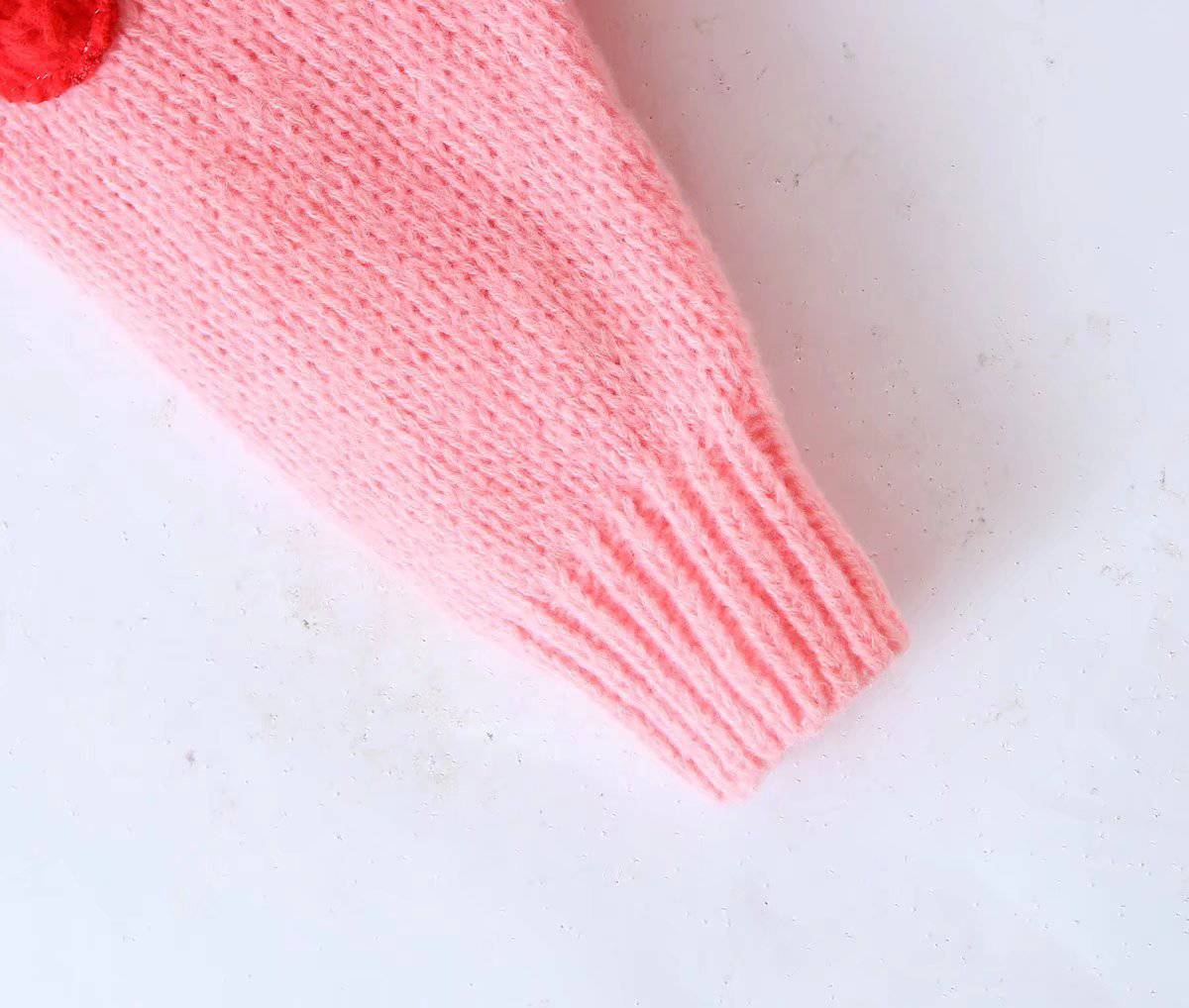 Charming Strawberry Pattern V-Neck Sweater Cardigan