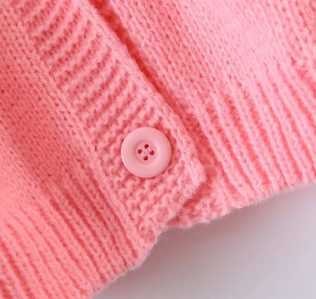 Charming Strawberry Pattern V-Neck Sweater Cardigan