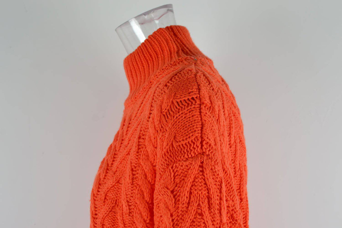 Comfortable and Stylish Mock Neck Cable Knit Sweater for Women