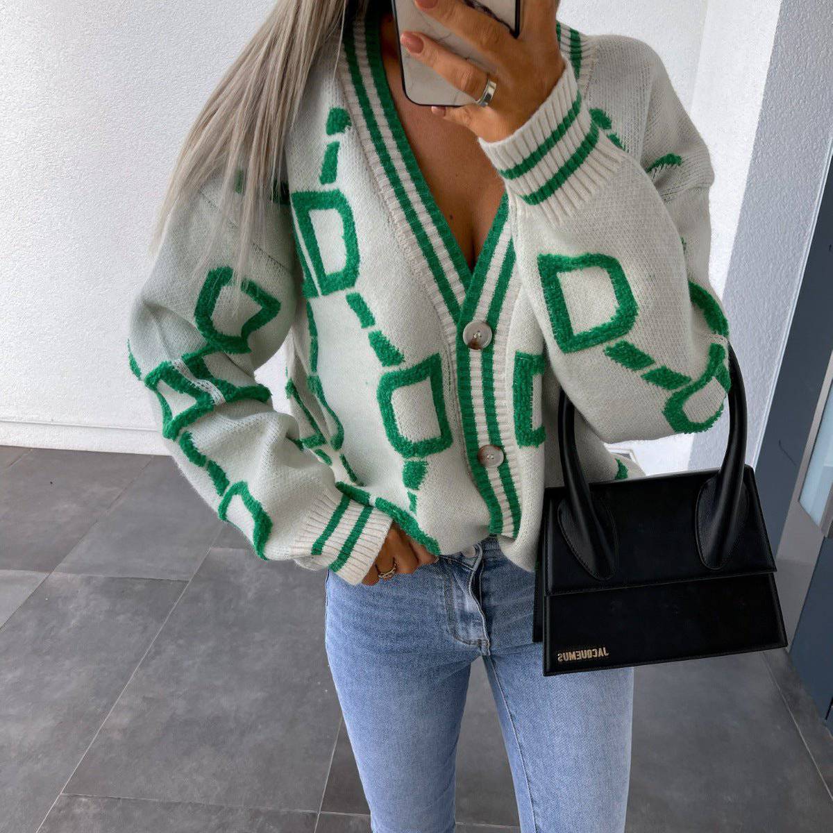 Cozy Embroidered Knitted Cardigan for Women