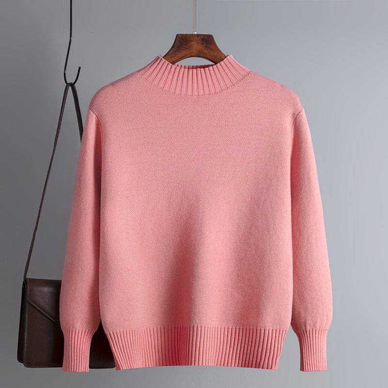 Cozy Fleece Lined Winter Sweater for Women One Size Pink