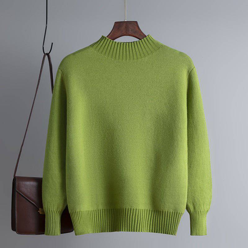 Cozy Fleece Lined Winter Sweater for Women One Size Green