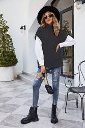 Cozy Knit Twist Turtleneck Sleeveless Sweater
