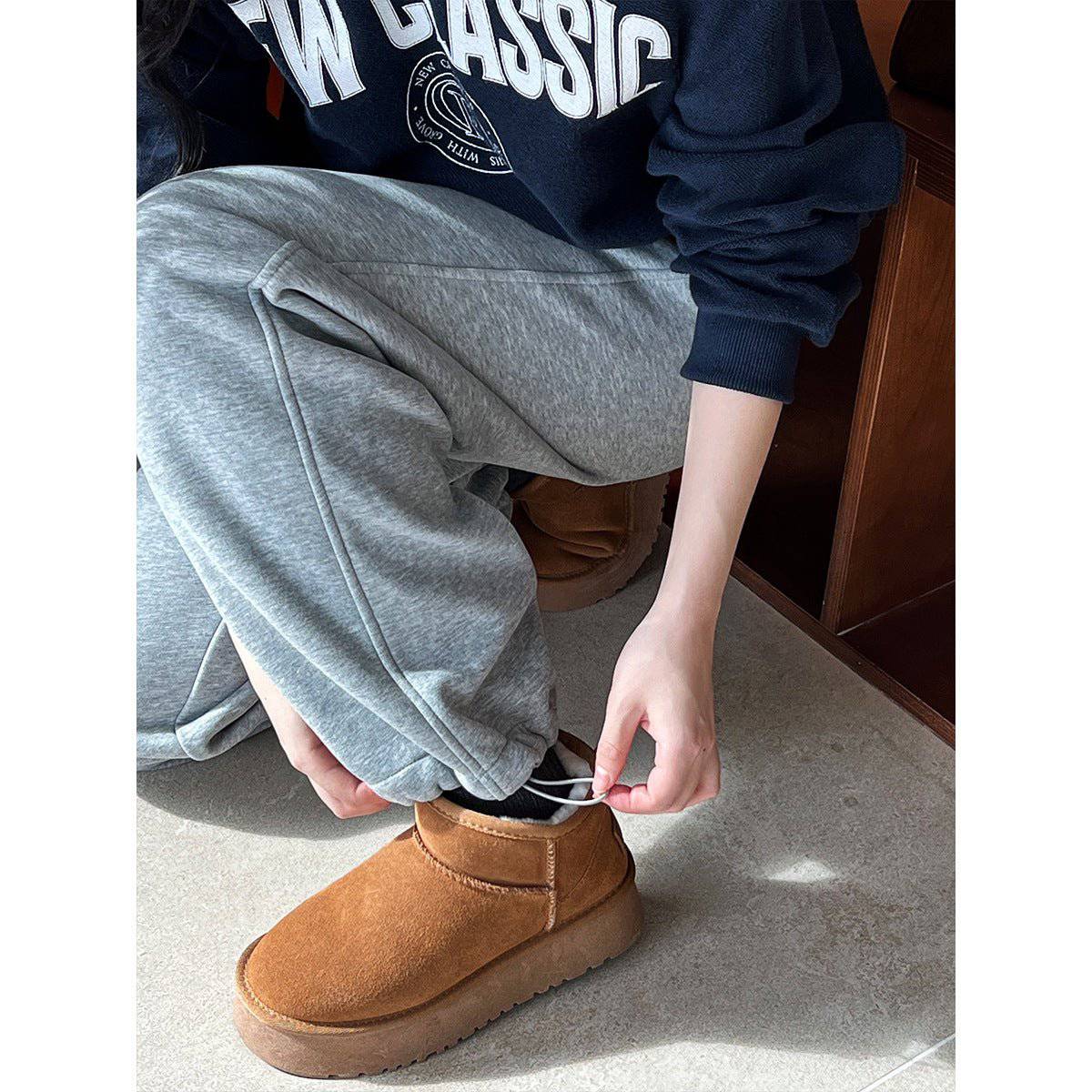 Cozy Pink Velvet Drawstring Sweatpants for Women