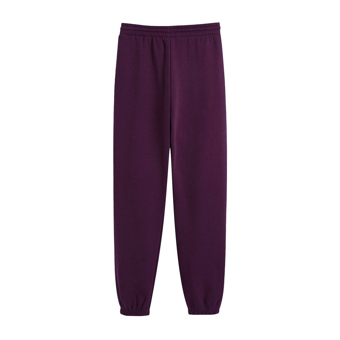Elastic Waist Sandalwood Purple Cotton Sweatpants